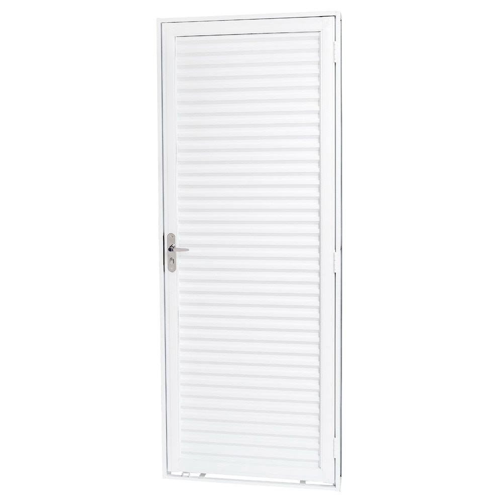 Kit Porta Porta de Aço Laminada Ramassol Unic Sol, Abertura a Direta, Branca, 215 x 73 cm Kit Porta Porta de Aço Laminada Ramassol Unic Sol, Abertura a Direta, Branca, 215 x 73 cm