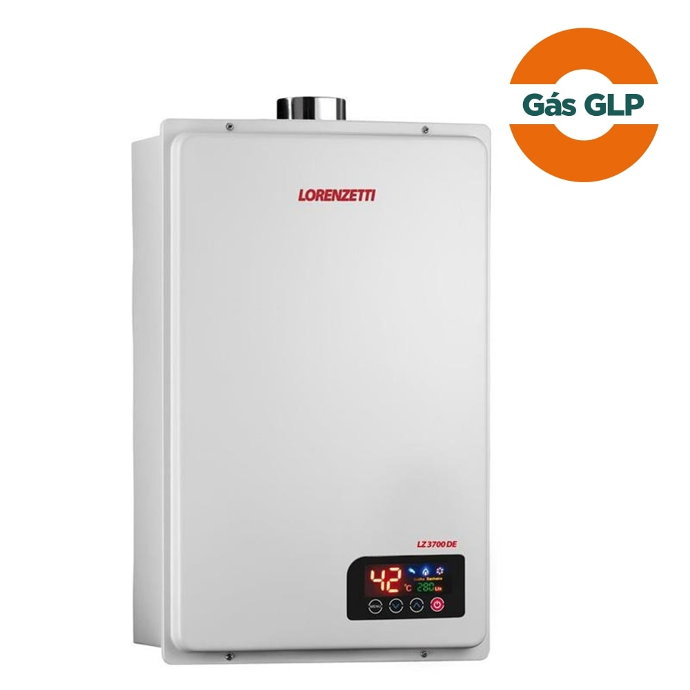 Aquecedor de Água Gás GLP Lorenzetti LZ 3700DE, 37 Litros, Exaustão Forçada Aquecedor de Água Gás GLP Lorenzetti LZ 3700DE, 37 Litros, Exaustão Forçada