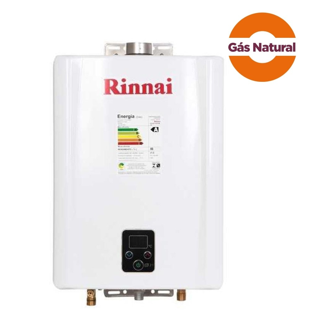 Aquecedor de Água Gás Natural Rinnai REUE211FEHBN3, 21 Litros, Exaustão Forçada