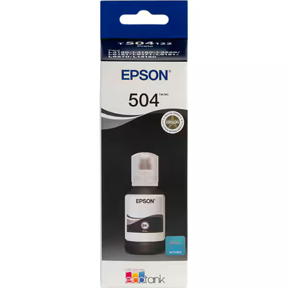 Refil de Tinta Epson Preto T504122-BR - L4150 / L4160 / L4260 / L6161 / L6171 / L6191 / L6270