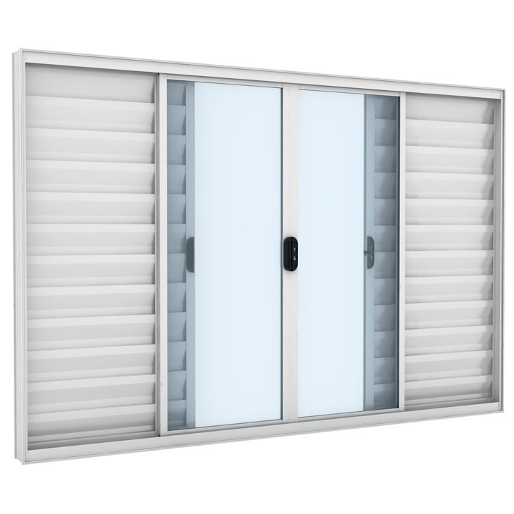 Janela de Alumínio Ramassol Slim Modular Veneziana 31137, Branco, 120 x 100 cm Janela de Alumínio Ramassol Slim Modular Veneziana 31137, Branco, 120 x 100 cm