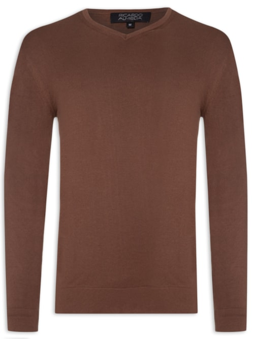 Blusa Masculina Mpro Gola V - Marrom Blusa Masculina Mpro Gola V - Marrom