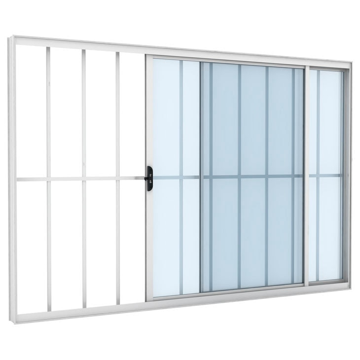 Janela de Correr Vitrô de Alumínio Ramassol Slim Modular com Grade 41133, Branco, 150 x 100 cm Janela de Correr Vitrô de Alumínio Ramassol Slim Modular com Grade 41133, Branco, 150 x 100 cm