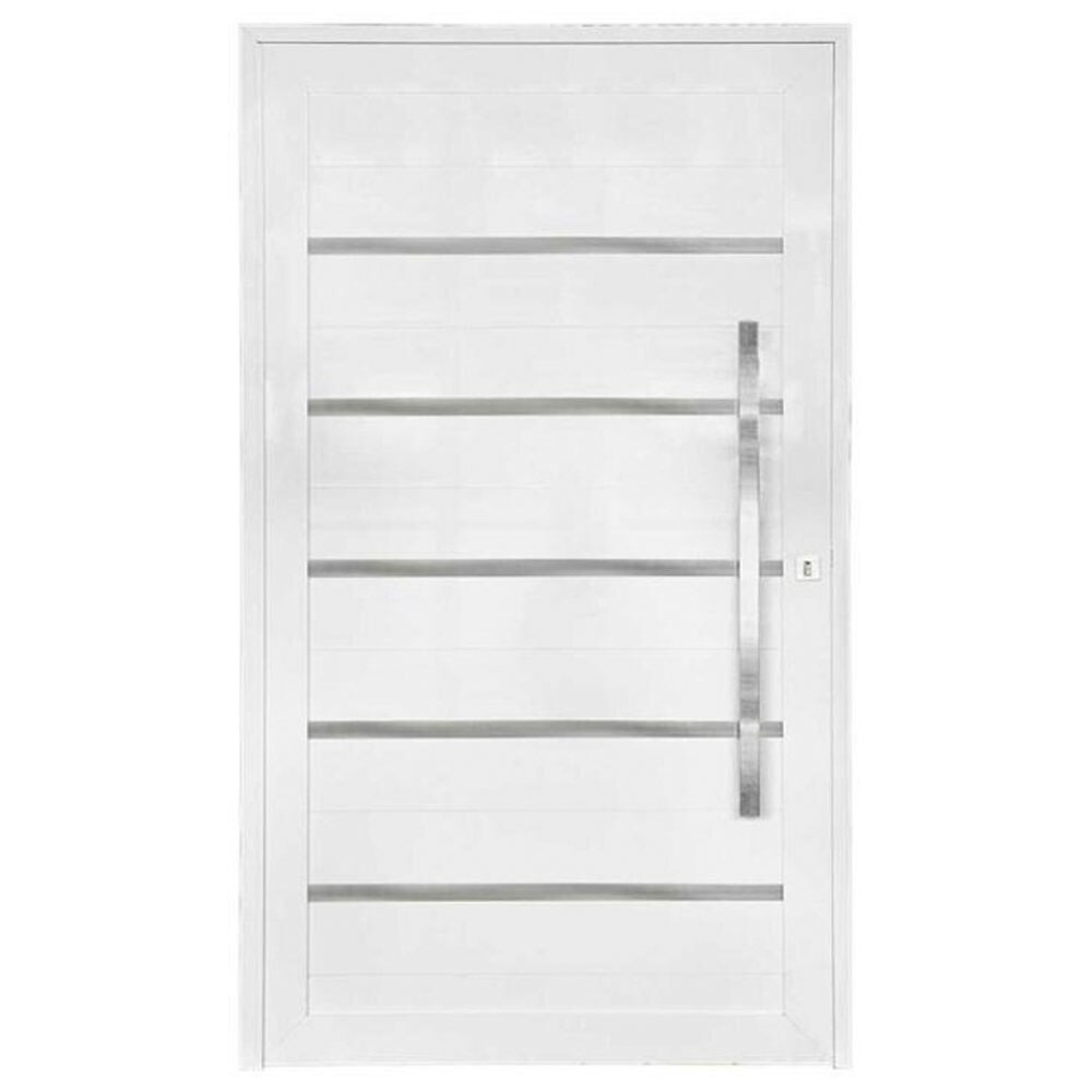 Porta Pivotante Ramassol Alumínio, Abertura à Esquerda, Branco 215 x 125 cm Porta Pivotante Ramassol Alumínio, Abertura à Esquerda, Branco 215 x 125 cm