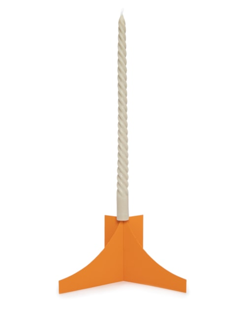 Castiçal Encaixe P Com Vela - Laranja