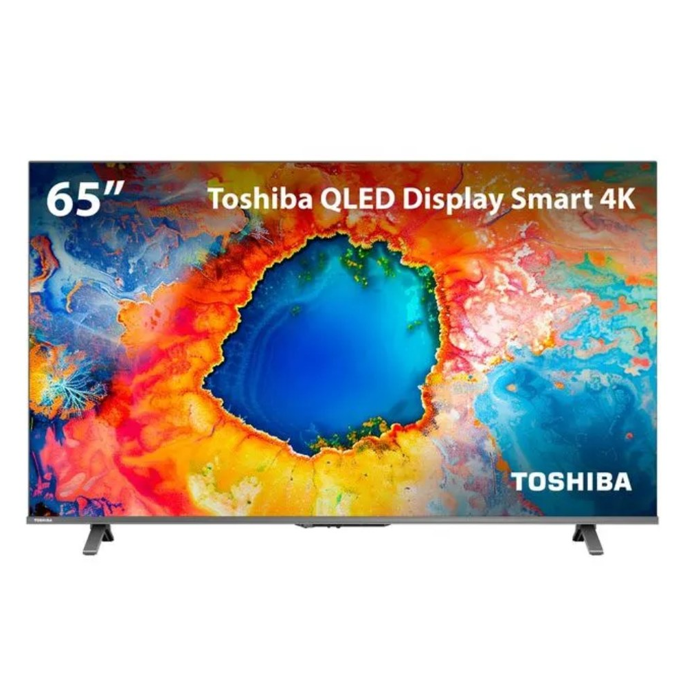 Smart TV QLED 65 TB036M 4K Toshiba 65C450NS Google TV 4 HDMI 2 USB Wi-Fi