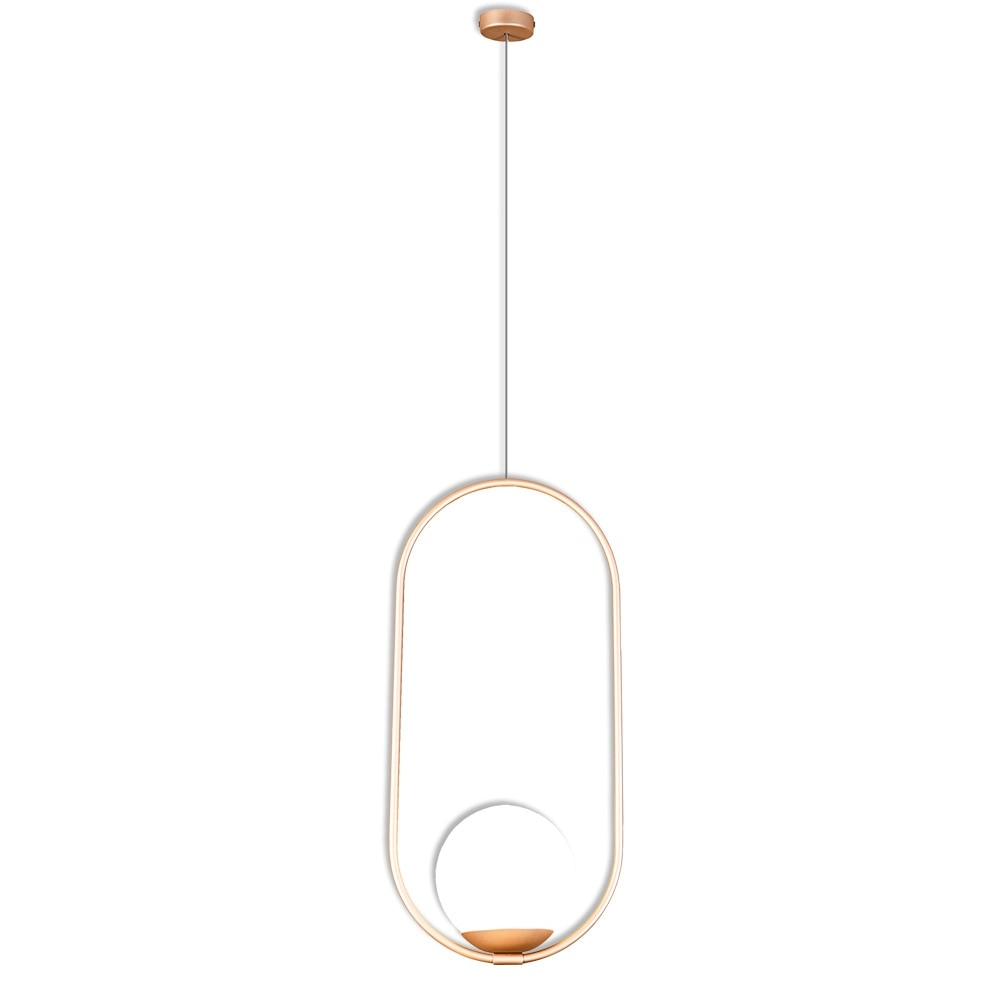 Luminánia Pendnete Metaldomado Sole Oval 40W, Dourado Luminánia Pendnete Metaldomado Sole Oval 40W, Dourado