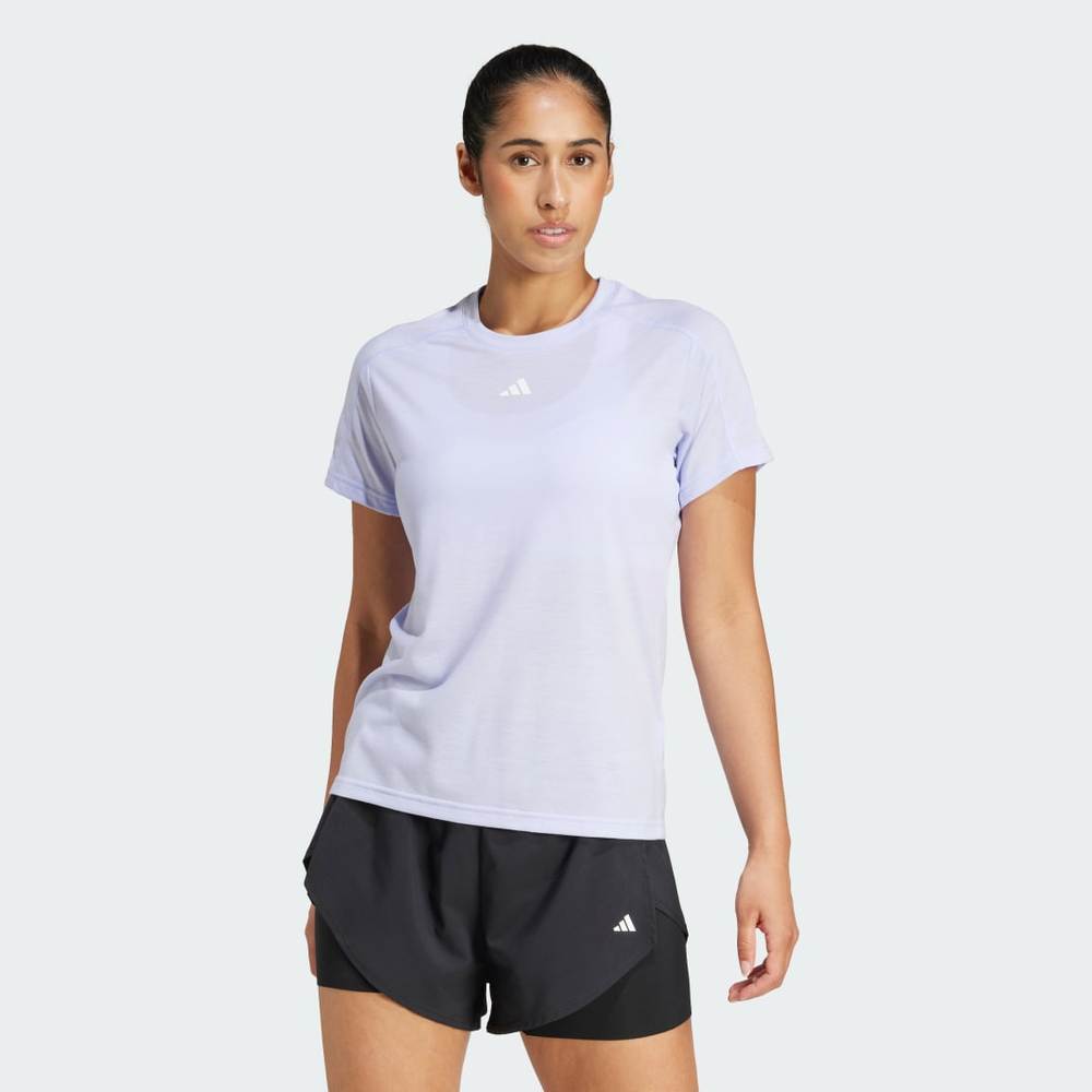 Camiseta Gola Careca Aeroready Train Essentials Minimal Branding Mulher adidas