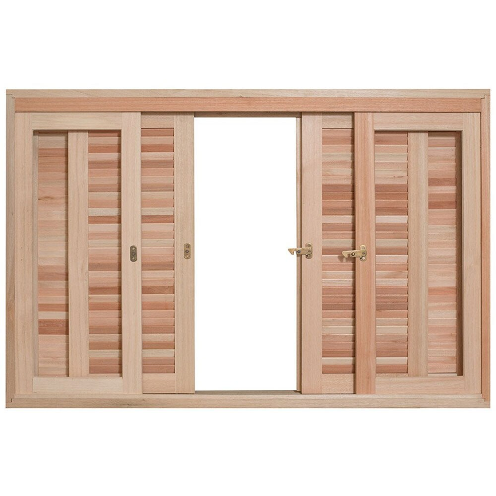 Janela de Madeira Eucalipto Rondosul Veneziana EWK362 , 140 x 120 cm Janela de Madeira Eucalipto Rondosul Veneziana EWK362 , 140 x 120 cm