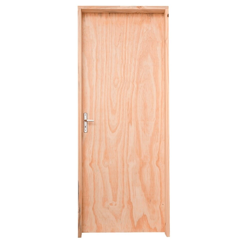 Kit Porta de Madeira Pinus Grantok M14 Interna, Abertura à Direita 213x76 cm
