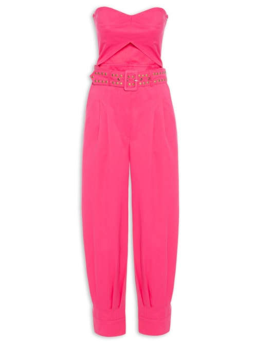 Macacão Feminino Jumpsuit Sarja Silvia Nko - Rosa