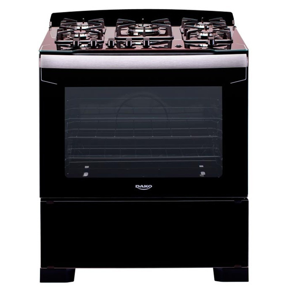 Fogão 5 Bocas Dako Diplomata com Acendimento Automático e Mesa de Vidro, Preto Fogão 5 Bocas Dako Diplomata com Acendimento Automático e Mesa de Vidro, Preto
