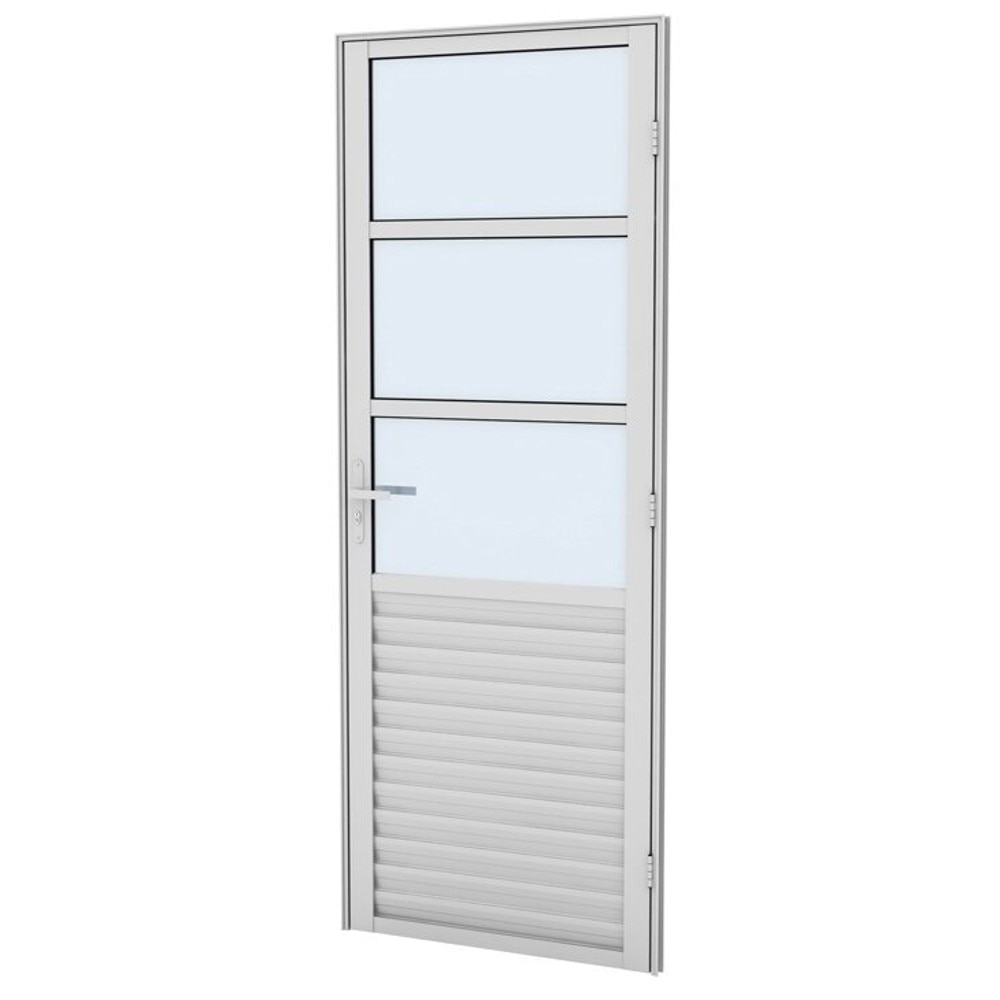 Kit Porta Externa Ramassol Cristal Alumínio com vidro, Abertura à Direita, 210 x 80 cm Kit Porta Externa Ramassol Cristal Alumínio com vidro, Abertura à Direita, 210 x 80 cm