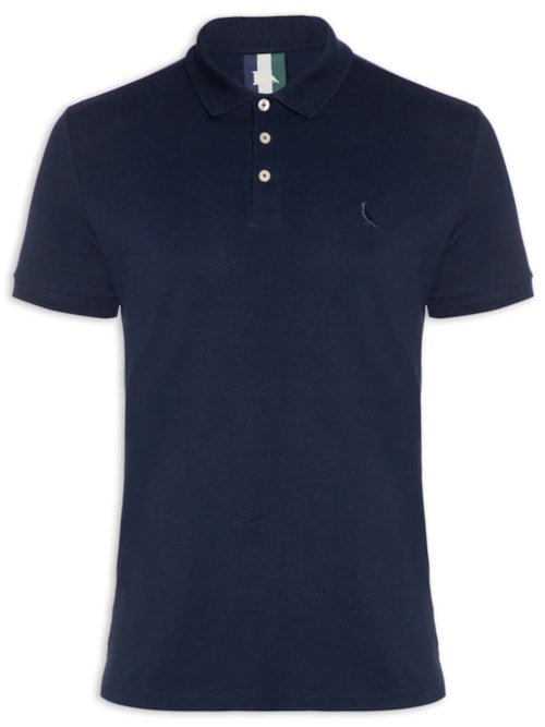 Polo Masculina Manga Curta Piquet Clássica - Azul Polo Masculina Manga Curta Piquet Clássica - Azul