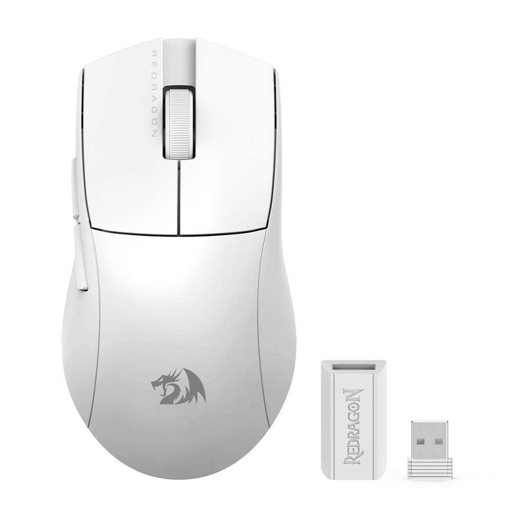 Mouse Gamer Redragon King Pro 2600DPI Wireless Bluetooth 7 Botões Branco