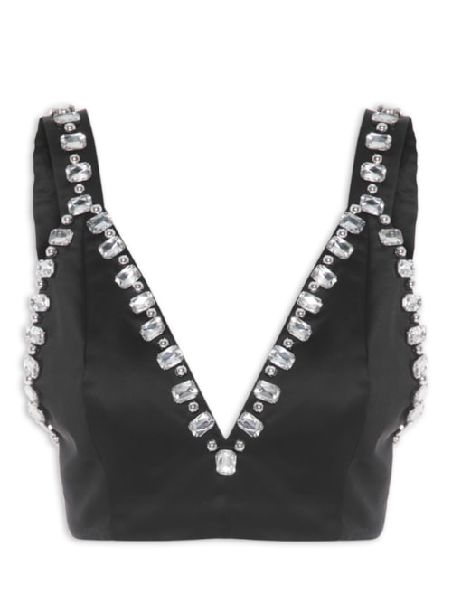 Top Cetim Celina - Preto Top Cetim Celina - Preto