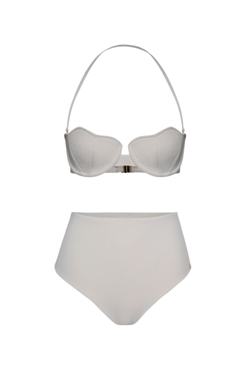 Calcinha biquíni Hot Pant Conchas - Off White Calcinha biquíni Hot Pant Conchas - Off White