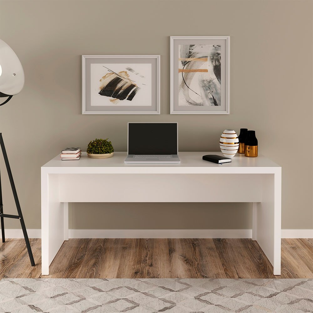 Escrivaninha Tecno Mobili, Branco, 163 cm