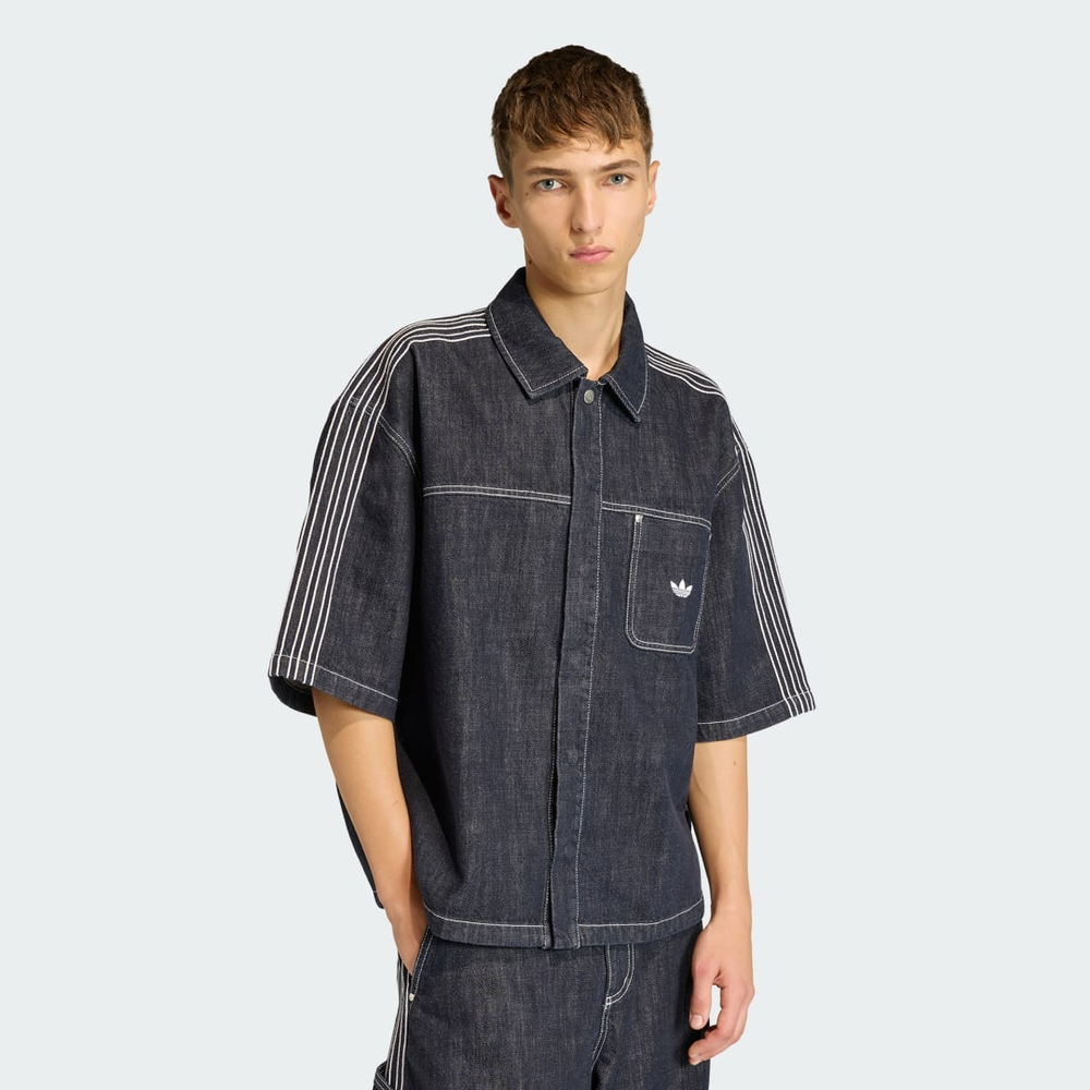 Camisa Jeans Manga Curta Originals Work Homem adidas