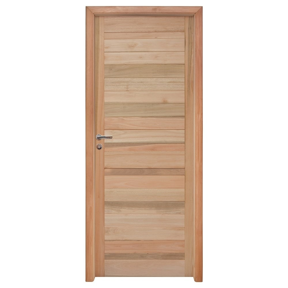 Kit Porta de Madeira Eucalipto Rondosul P28 Externa, Abertura à Direita 213x85 cm Kit Porta de Madeira Eucalipto Rondosul P28 Externa, Abertura à Direita 213x85 cm