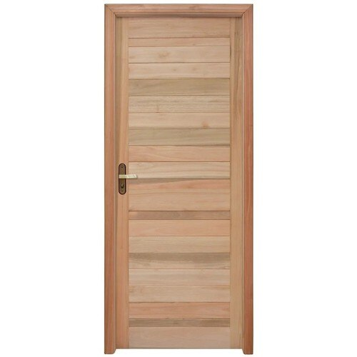Kit Porta de Madeira Eucalipto Rondosul P28 Externa, Abertura à Esquerda 213x85 cm Kit Porta de Madeira Eucalipto Rondosul P28 Externa, Abertura à Esquerda 213x85 cm