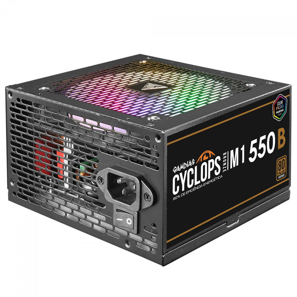 Fonte de Alimentação Gamdias Cyclops M1 550W 80Plus