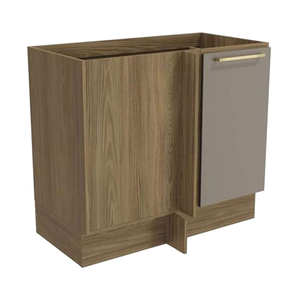 Balcão de Canto Kappesberg 1 Porta Botanic M625, Nogueira e Fendi 98 cm