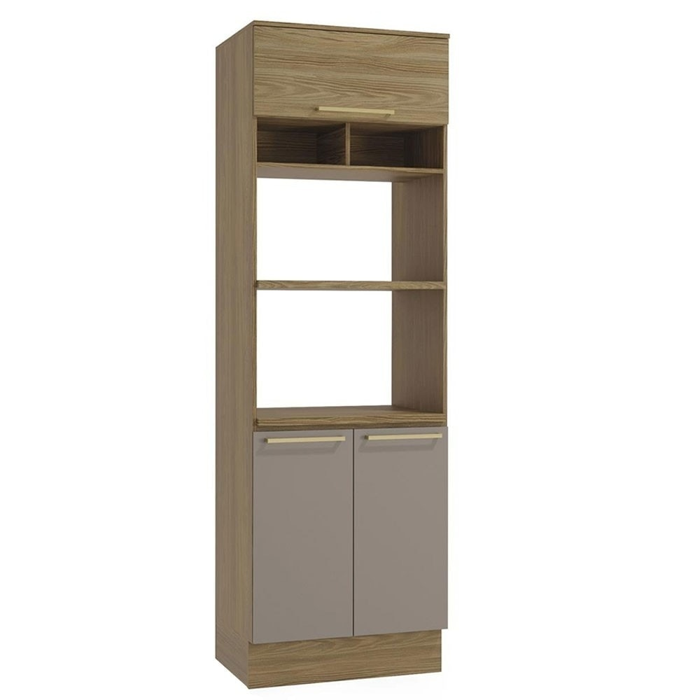 Torre-Quente para Cozinha Kappesberg 3 Portas, Nogueira e Fendi 70 Cm