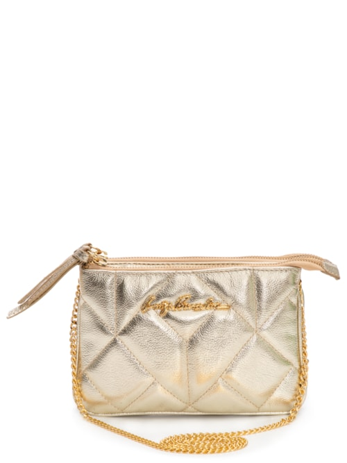Bolsa Feminina Metal Leather - Dourado