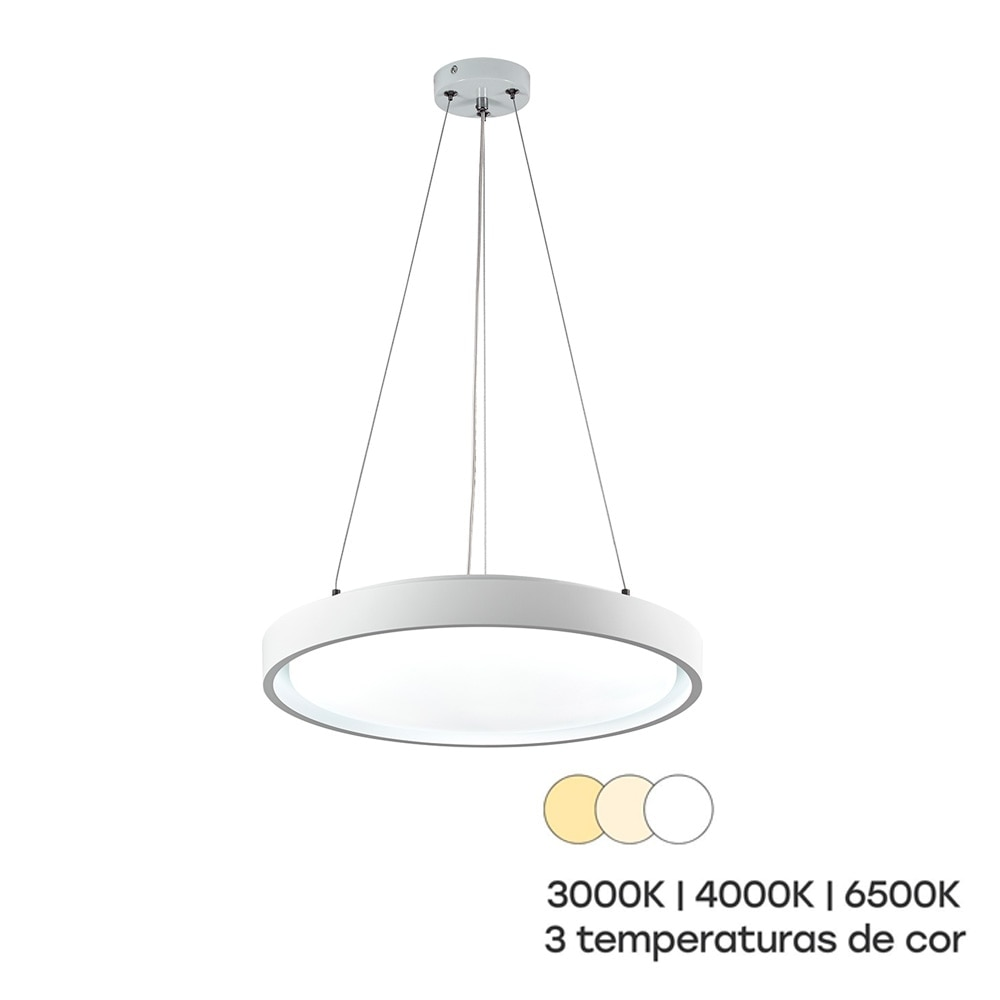 Luminária Pendente Redonda Modaza Olimpo 3 Temperaturas, Branco Luminária Pendente Redonda Modaza Olimpo 3 Temperaturas, Branco