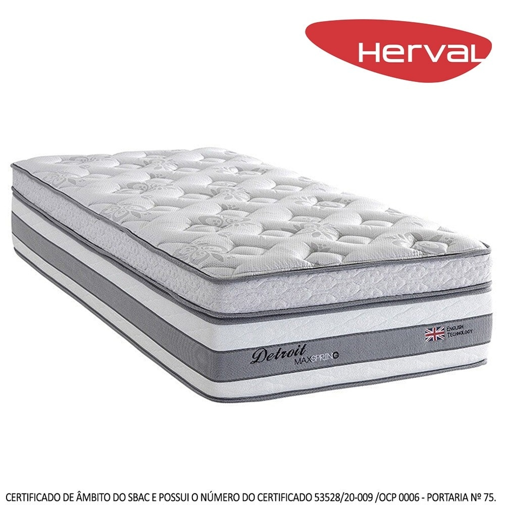 Colchão Solteiro Herval Molas Maxspring Detroit, 35x88x188cm
