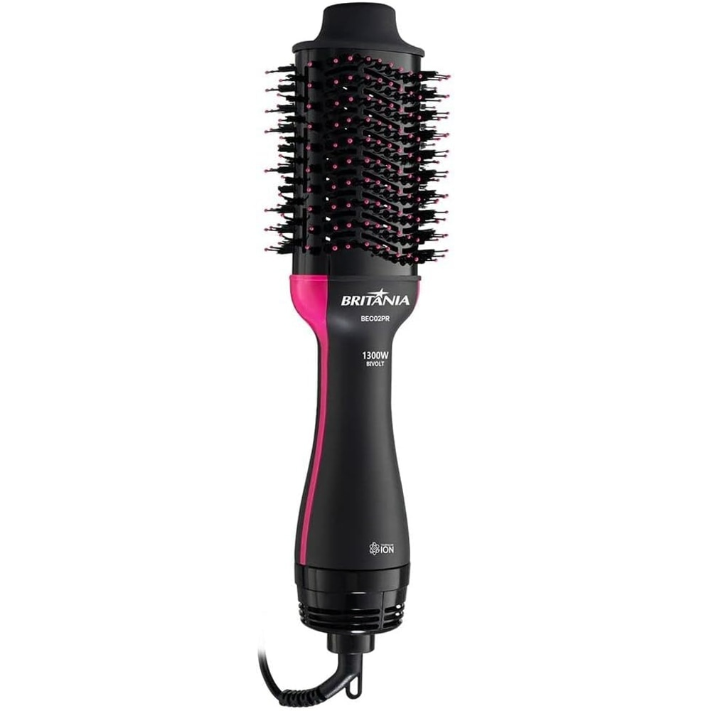Escova Secadora Britânia BEC02PR 1300W, Preto Bivolt Escova Secadora Britânia BEC02PR 1300W, Preto Bivolt