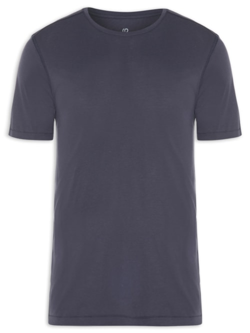 Camiseta Masculina Pima Berlim Gola Careca Manga Curta Regular Fit - Azul