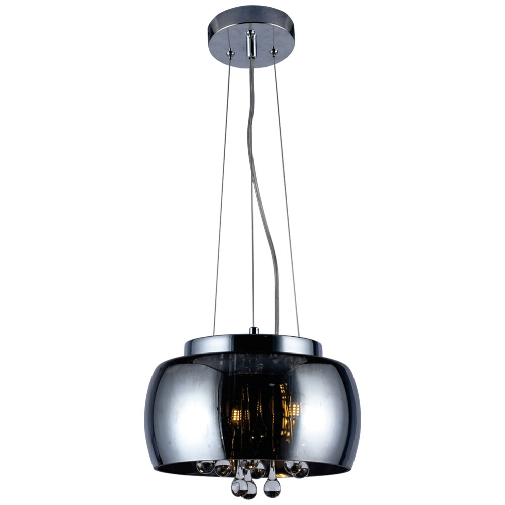 Pendente Painel Plafon LED Cristal 30 cm Modaza Roma 300, Fume