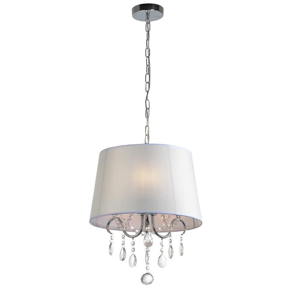 Luminária Pendente Modaza Maggiore com 13 Cristais 3x 40W, Branco Luminária Pendente Modaza Maggiore com 13 Cristais 3x 40W, Branco