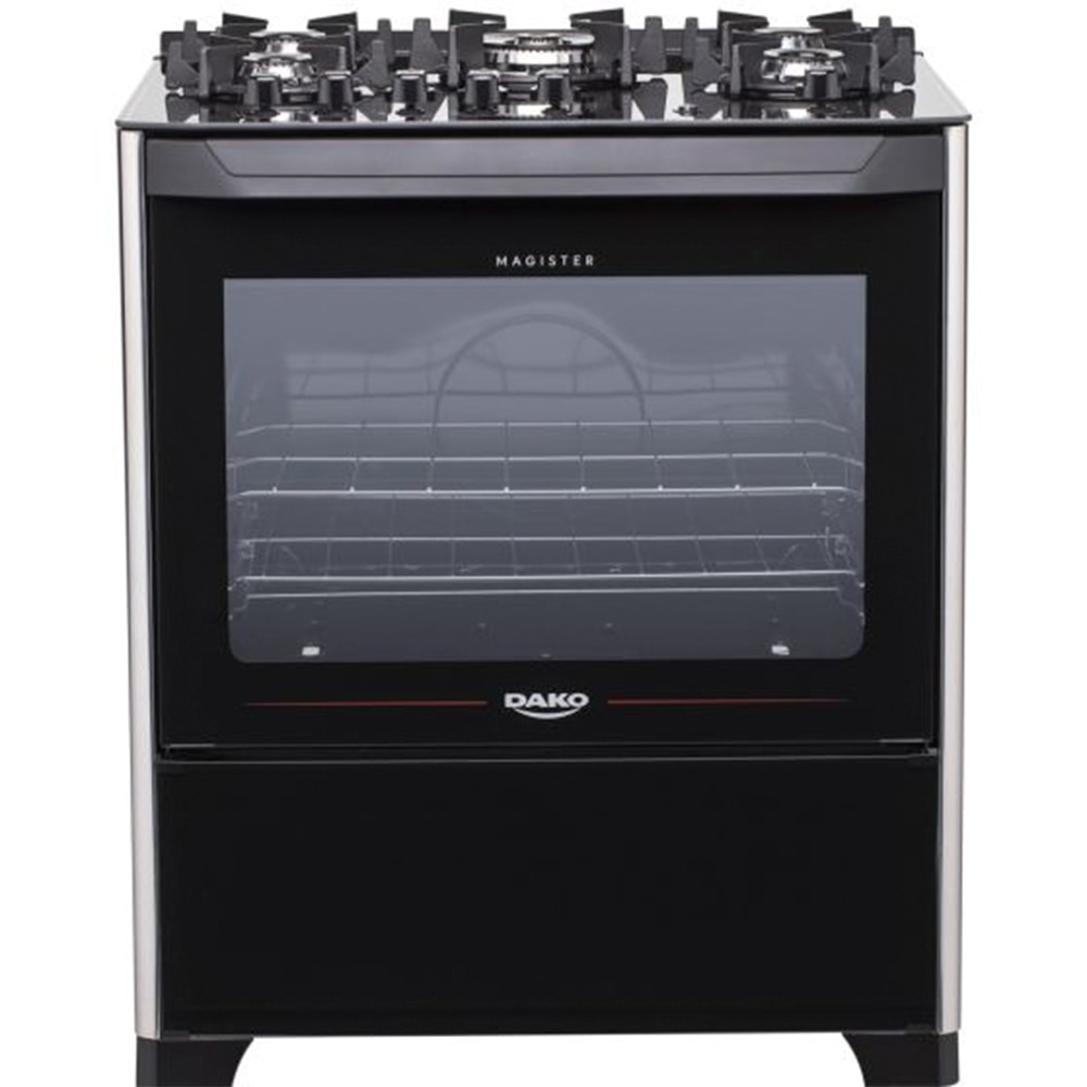 Fogão 5 Bocas Dako Magister com Acendimento Automático e Mesa de Vidro, Preto Fogão 5 Bocas Dako Magister com Acendimento Automático e Mesa de Vidro, Preto