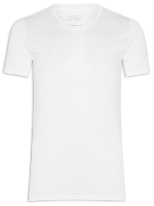 Camiseta Masculina Gola V - Branco Camiseta Masculina Gola V - Branco