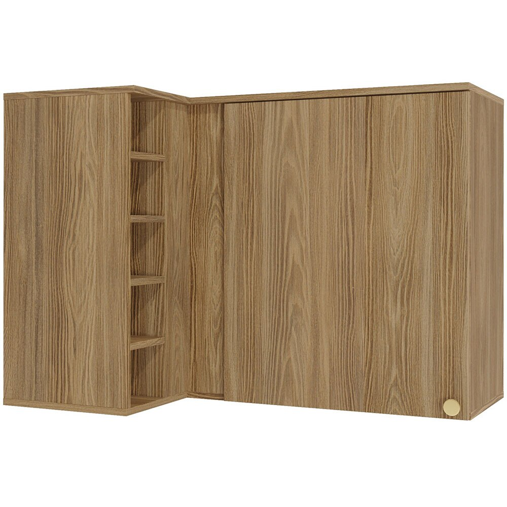 Armário Aéreo de Canto Kappesberg 1 Porta M636, Nogueira 98 cm