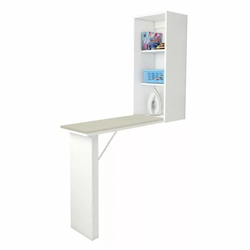 Balcão com Tábua de Passar Retrátil 2 Portas Tecno Mobili TP3030, Branco 35,6 cm
