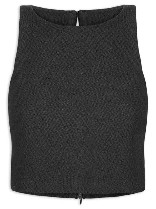 Regata Feminina Cava Americana Texturizada - Preto Regata Feminina Cava Americana Texturizada - Preto