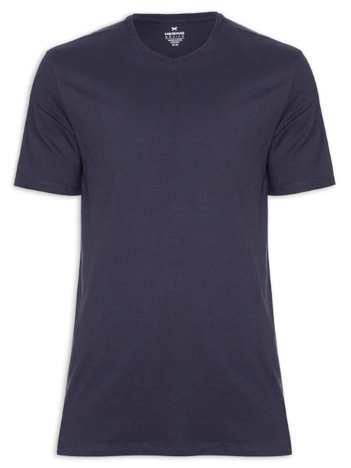 Camiseta Masculina Gola V - Azul Camiseta Masculina Gola V - Azul