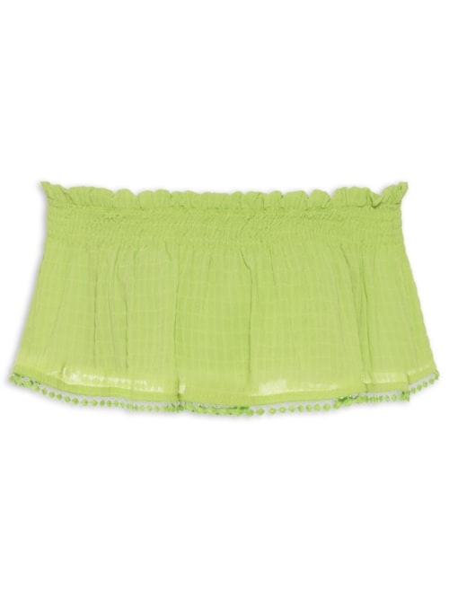 Top Cropped Ombro A Ombro Pala Lastex - Verde Top Cropped Ombro A Ombro Pala Lastex - Verde