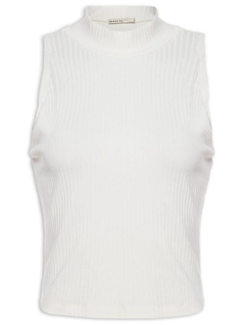 Blusa Feminina Cropped Raglan Canelada - Off White Blusa Feminina Cropped Raglan Canelada - Off White