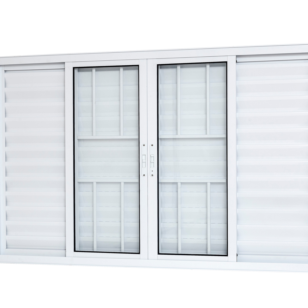 Janela de Alumínio Ramassol Brize Veneziana com Grade 31116, Branco, 150 x 100 cm Janela de Alumínio Ramassol Brize Veneziana com Grade 31116, Branco, 150 x 100 cm