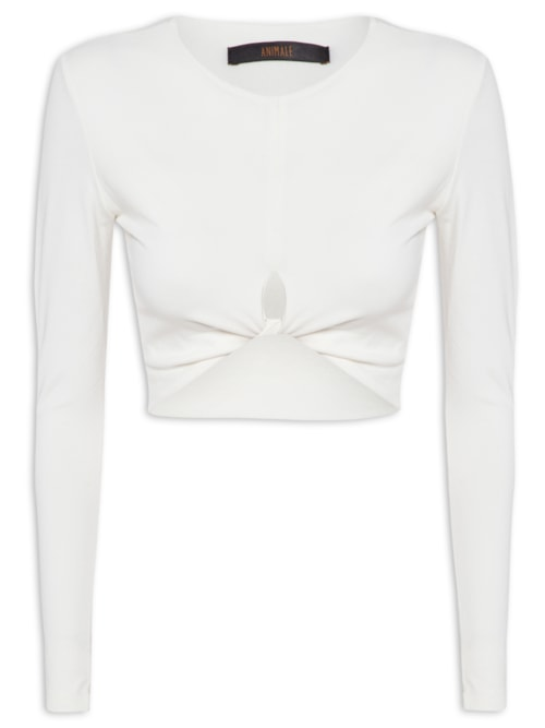 Blusa Feminina Torção Frente - Branco Blusa Feminina Torção Frente - Branco