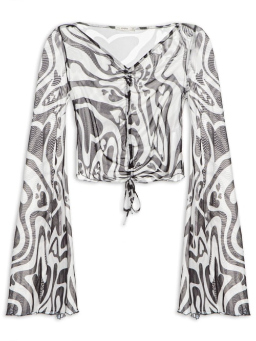 Blusa Feminina Tule Estampa Love Core - Branco Blusa Feminina Tule Estampa Love Core - Branco