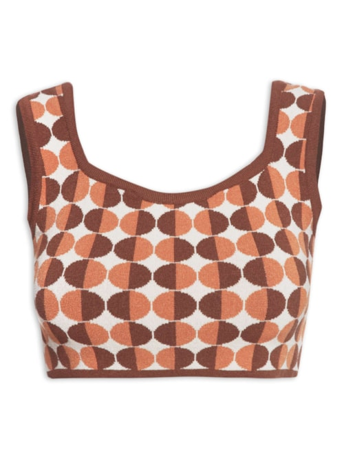 Blusa Feminina Tricot Meia Lua - Marrom Blusa Feminina Tricot Meia Lua - Marrom