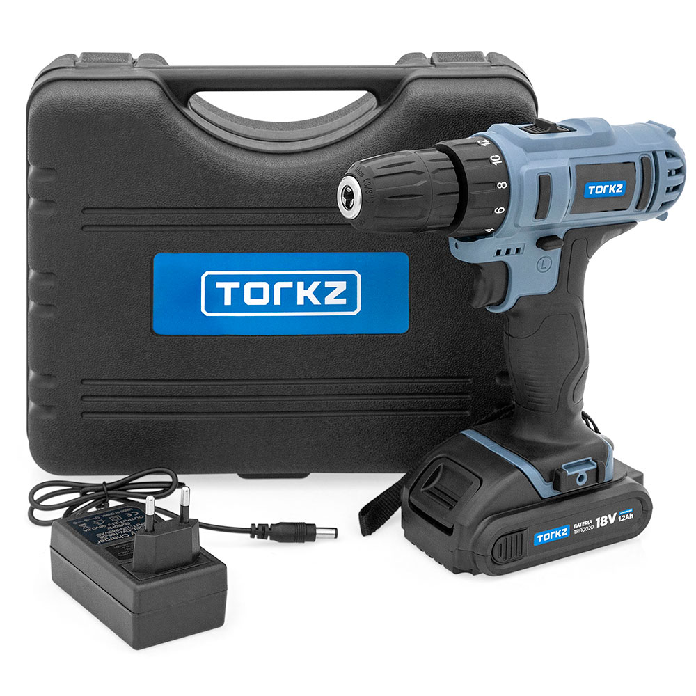 Furadeira e Parafusadeira Torkz TRB0020, Com Acessórios, 18 Volts Furadeira e Parafusadeira Torkz TRB0020, Com Acessórios, 18 Volts
