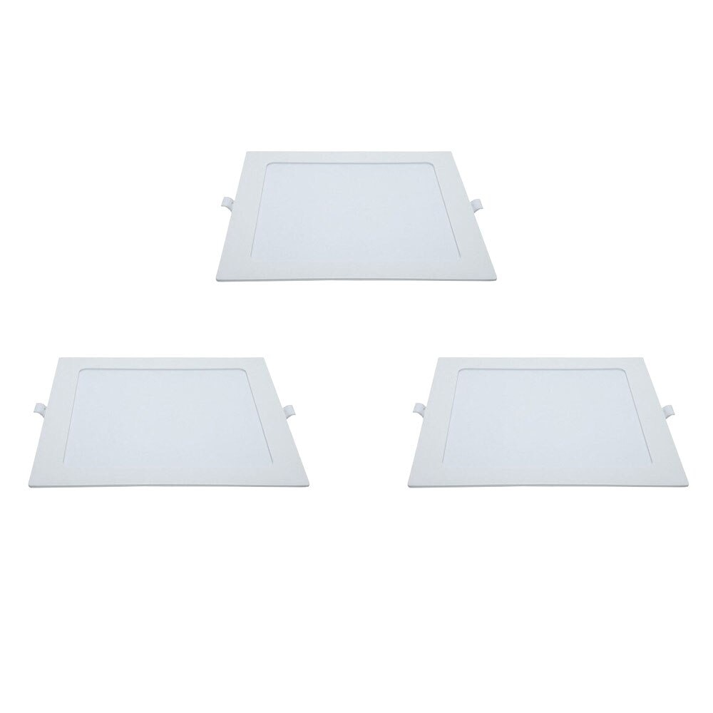 Kit 3 Painéis Plafon LED de Embutir 21,8 cm Modaza Quadrado 18W, Branco 6500K Kit 3 Painéis Plafon LED de Embutir 21,8 cm Modaza Quadrado 18W, Branco 6500K