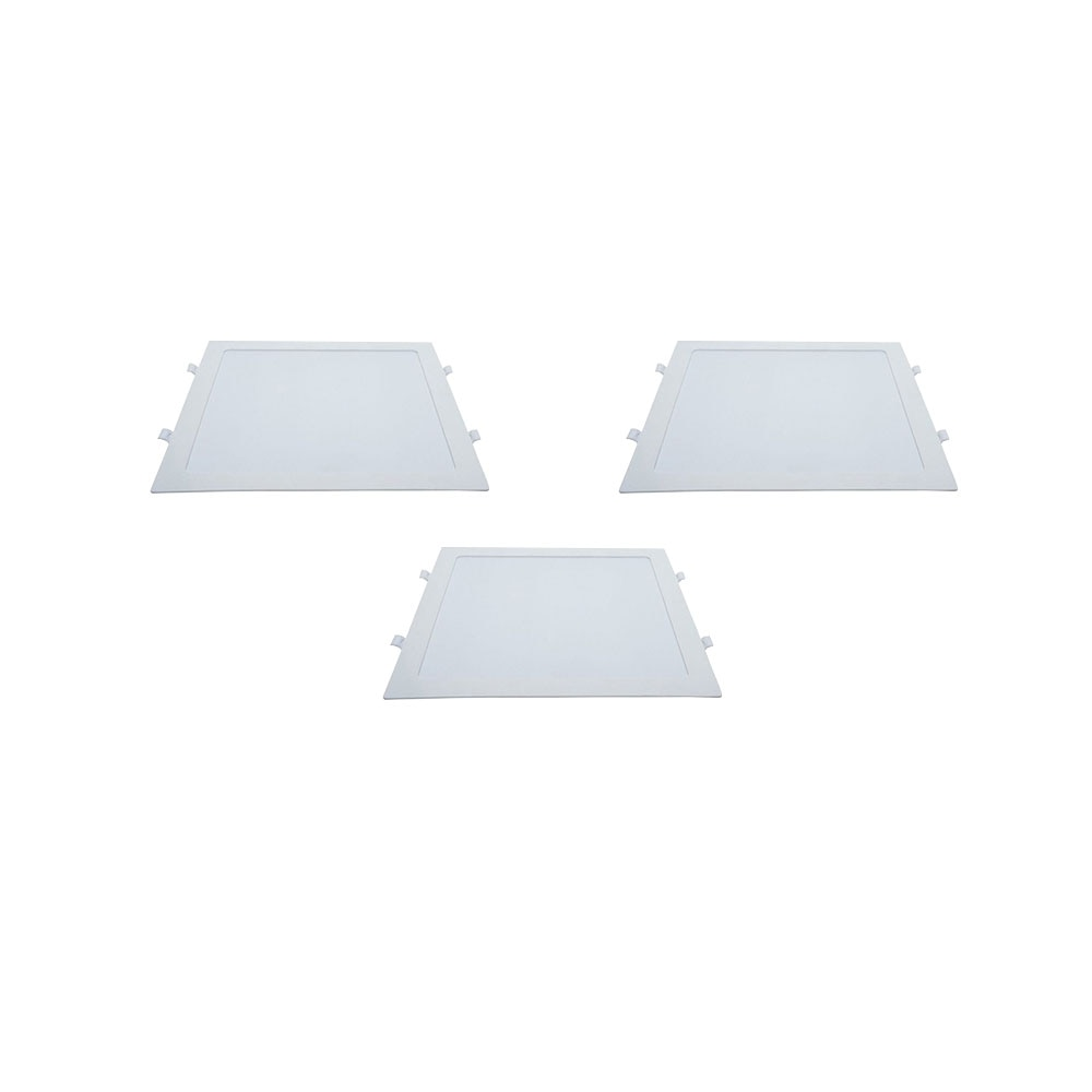 Kit 3 Painéis Plafon LED de Embutir 29,1 cm Modaza Quadrado 24W, Branco 6500K Kit 3 Painéis Plafon LED de Embutir 29,1 cm Modaza Quadrado 24W, Branco 6500K